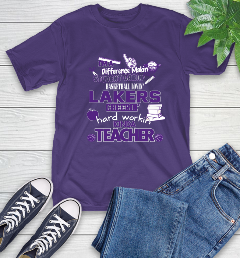 Los Angeles Lakers NBA I'm A Difference Making Student Caring Basketball Loving Kinda Teacher T-Shirt 5