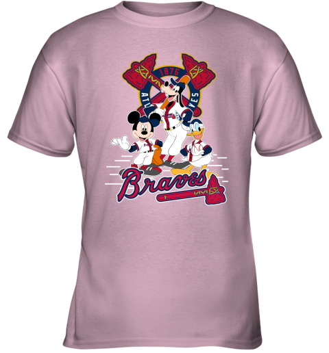 MLB Atlanta Braves Mickey Mouse Donald Duck Goofy Baseball T Shirt