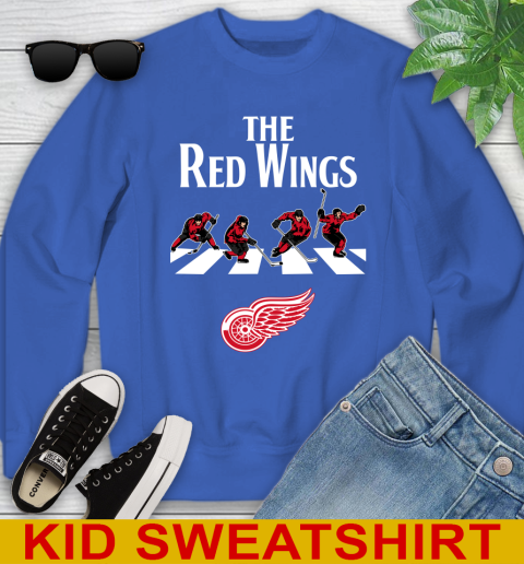 NHL Hockey Detroit Red Wings The Beatles Rock Band Shirt Youth Sweatshirt 6