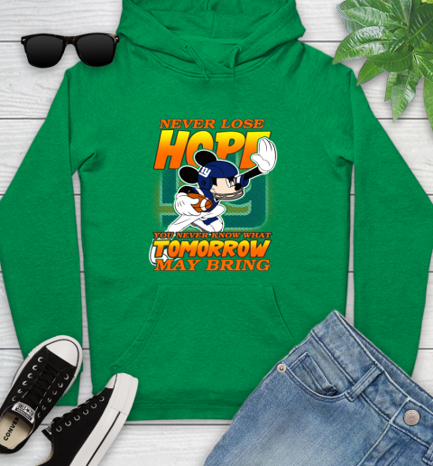 New York Giants NFL Football Mickey Disney Never Lose Hope Youth Hoodie 9