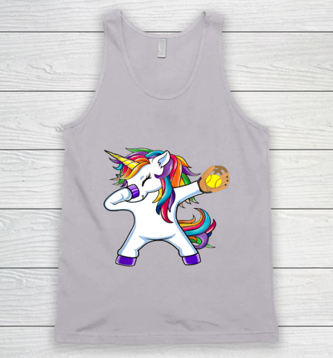 Dabbing Unicorn Softball T Shirt Funny Dab Gift Tank Top 4
