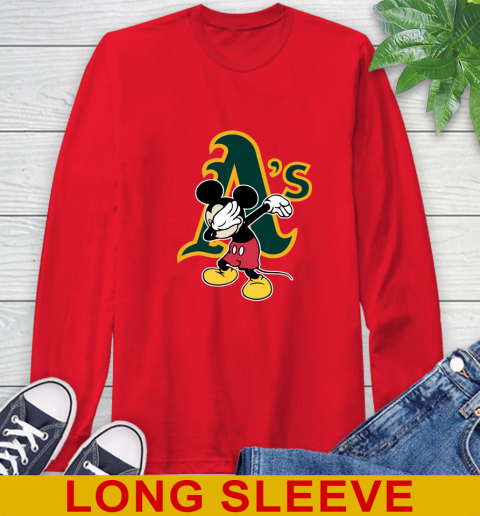 Oakland Athletics MLB Baseball Dabbing Mickey Disney Sports Long Sleeve T-Shirt 10