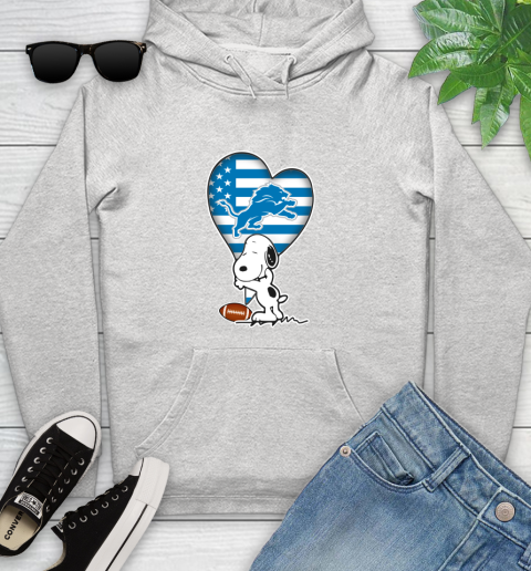 Detroit Lions NFL Football The Peanuts Movie Adorable Snoopy Youth Hoodie