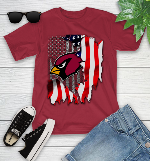Arizona Cardinals NFL Football American Flag Youth T-Shirt 14