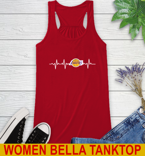 Los Angeles Lakers NBA Basketball Heart Beat Shirt Racerback Tank 4