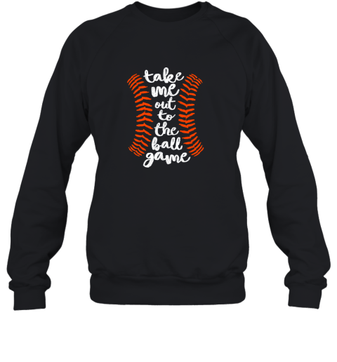 Take Me Out Ball Game Shirt Baseball Song Orange Black Blue Sweatshirt