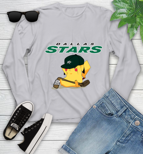NHL Pikachu Hockey Sports Dallas Stars Youth Long Sleeve 5