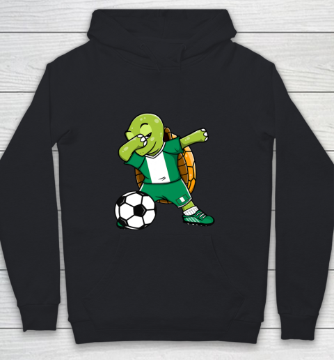Dabbing Turtle Nigeria Soccer Fans Jersey Nigerian Football Youth Hoodie