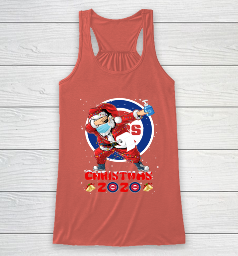 Chicago Cubs Funny Santa Claus Dabbing Christmas 2020 MLB Racerback Tank 3