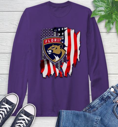 Florida Panthers NHL Hockey American Flag Long Sleeve T-Shirt 5