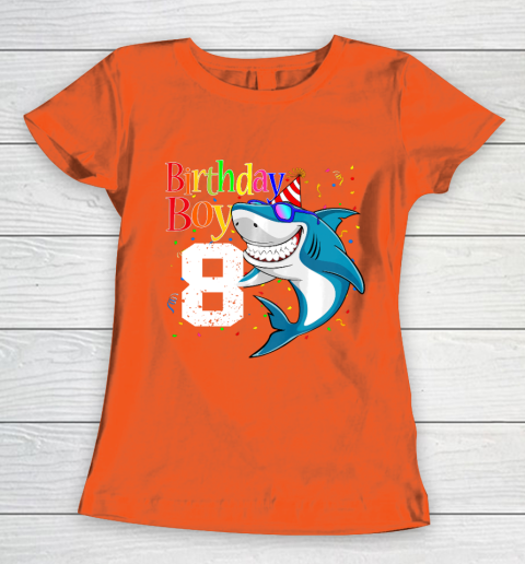 Kids 8th Birthday Boy Shark Shirts 8 Jaw Some Four Tees Boys 8 Years Old Women's T-Shirt 3