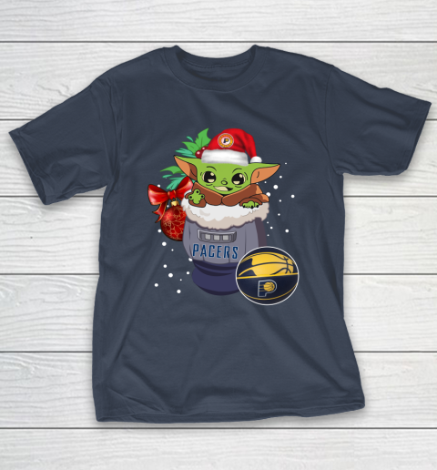 Indiana Pacers Christmas Baby Yoda Star Wars Funny Happy NBA T-Shirt 5