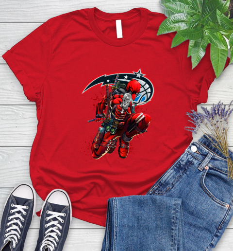 NBA Deadpool Marvel Comics Sports Basketball Orlando Magic Women's T-Shirt 9