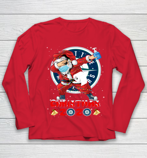 Seattle Mariners Funny Santa Claus Dabbing Christmas 2020 MLB Youth Long Sleeve 8