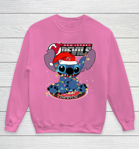 New Jersey Devils NHL Hockey noel stitch Christmas Youth Sweatshirt 3