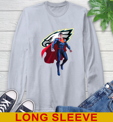 NFL Superman DC Sports Football Philadelphia Eagles Long Sleeve T-Shirt 6