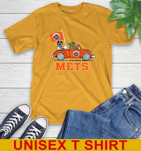MLB Baseball New York Mets Darth Vader Baby Yoda Driving Star Wars Shirt T-Shirt 3