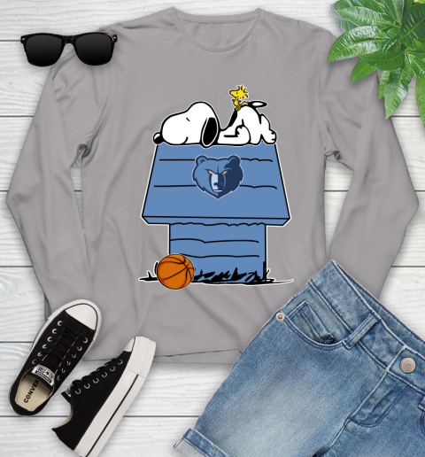 Memphis Grizzlies NBA Basketball Snoopy Woodstock The Peanuts Movie Youth Long Sleeve 5