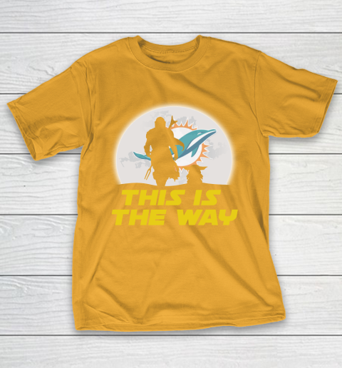 Miami Dolphins NFL Football Star Wars Yoda And Mandalorian This Is The Way T-Shirt 2