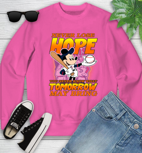 Minnesota Twins MLB Baseball Mickey Disney Never Lose Hope Youth Sweatshirt 6