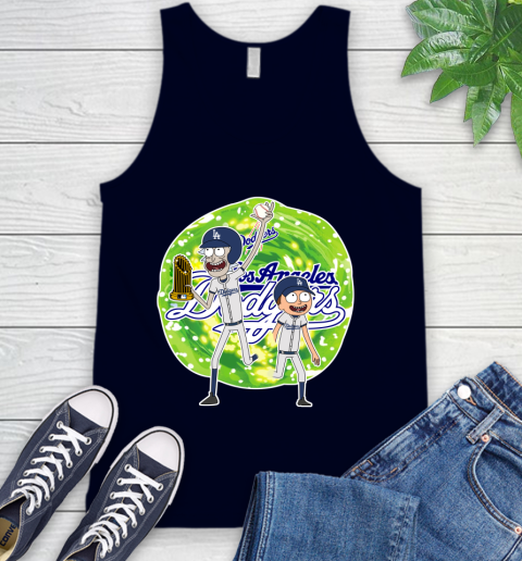 MLB Los Angeles Dodgers Rick And Morty Commissioner's Trophy Baseball Sports Tank Top 3