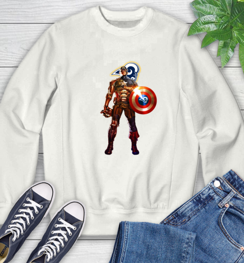 NFL Captain America Marvel Avengers Endgame Football Sports Los Angeles Rams Sweatshirt