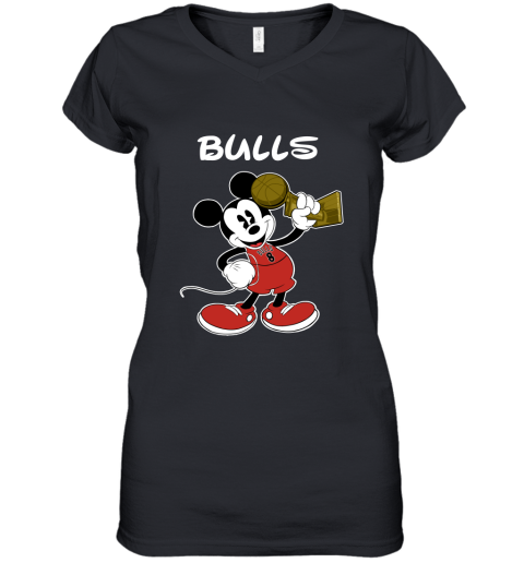 Mickey Chicago Bulls Women's V-Neck T-Shirt