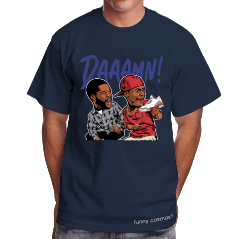 Air Jordan 3 Knicks Matching Sneaker Tshirt Daaamn Meme 2 Red and White Jordan Shirt