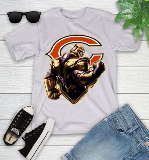 NFL Thanos Avengers Endgame Football Sports Chicago Bears Youth T-Shirt 4