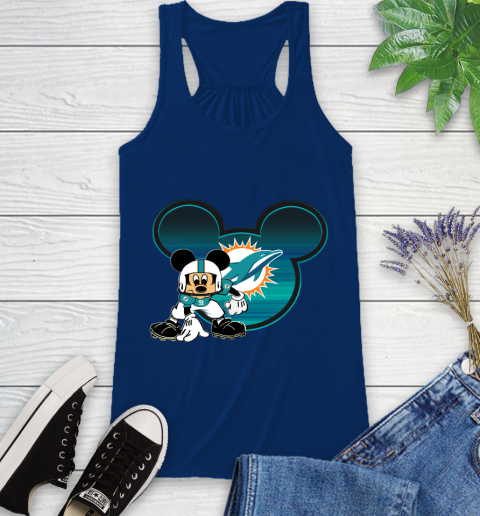 NFL Miami Dolphins Mickey Mouse Disney Football T Shirt Racerback Tank 9