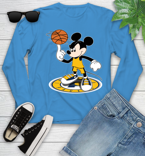 NBA Basketball Indiana Pacers Cheerful Mickey Disney Shirt Youth Long Sleeve 7