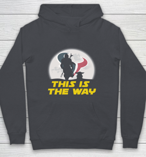 Houston Texans NFL Football Star Wars Yoda And Mandalorian This Is The Way Youth Hoodie 5