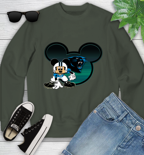 NFL Carolina Panthers Mickey Mouse Disney Football T Shirt Youth Sweatshirt 10