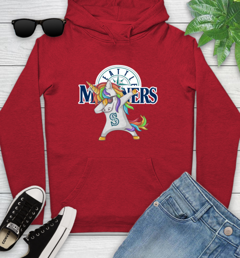 Seattle Mariners MLB Baseball Funny Unicorn Dabbing Sports Youth Hoodie 11