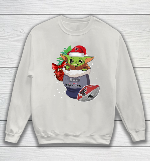 Atlanta Falcons Christmas Baby Yoda Star Wars Funny Happy NFL Sweatshirt 10