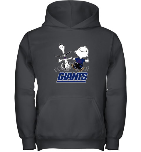 Snoopy And Charlie Brown Happy New York Giants Fans Youth Hoodie