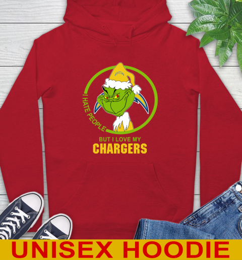 San Diego Chargers NFL Christmas Grinch I Hate People But I Love My Favorite Football Team Hoodie 10