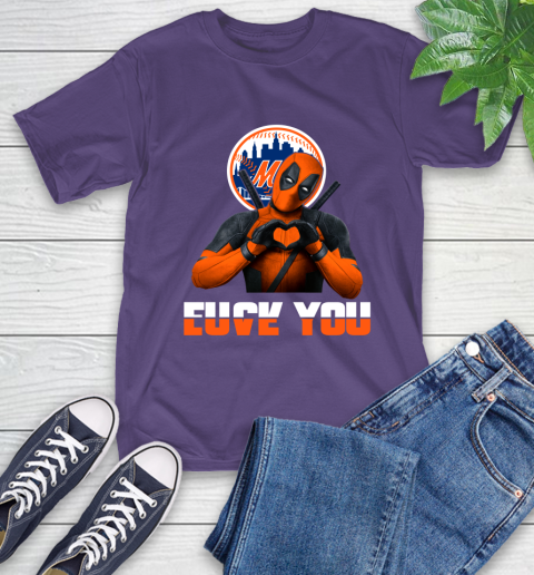 MLB New York Mets Deadpool Love You Fuck You Baseball Sports T-Shirt 5