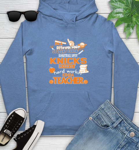 New York Knicks NBA I'm A Difference Making Student Caring Basketball Loving Kinda Teacher Youth Hoodie 13