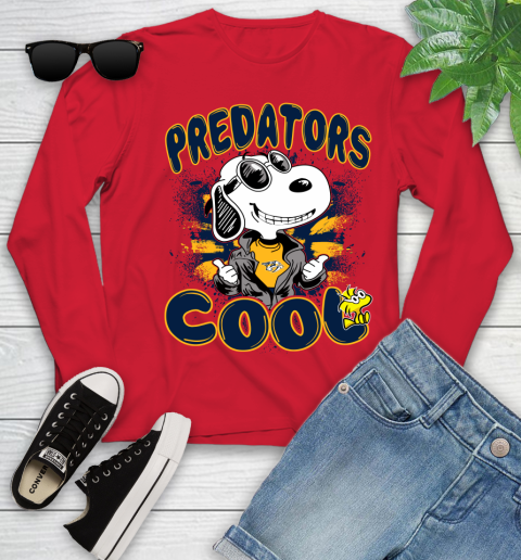 NHL Hockey Nashville Predators Cool Snoopy Shirt Youth Long Sleeve 10