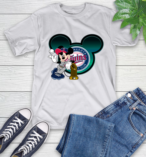 MLB Minnesota Twins The Commissioner's Trophy Mickey Mouse Disney T-Shirt 12