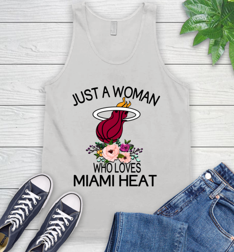 NBA Just A Woman Who Loves Miami Heat Basketball Sports Tank Top