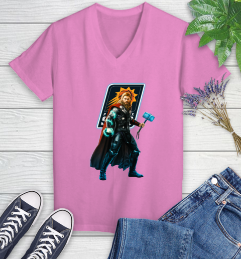 NBA Thor Avengers Endgame Basketball Phoenix Suns Women's V-Neck T-Shirt 14