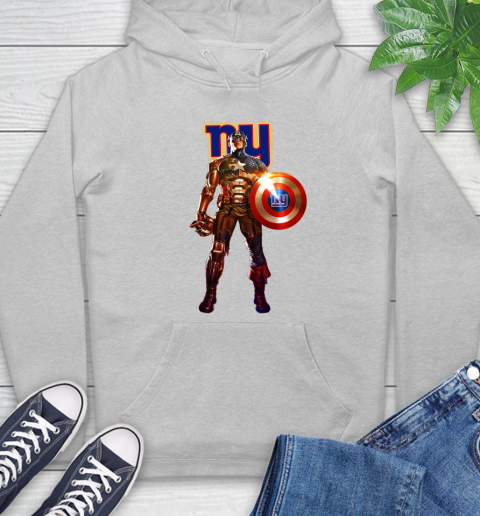 NFL Captain America Marvel Avengers Endgame Football Sports New York Giants Hoodie 6