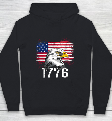 Veteran Shirt 4th of July  1776 Flag and Eagle Youth Hoodie