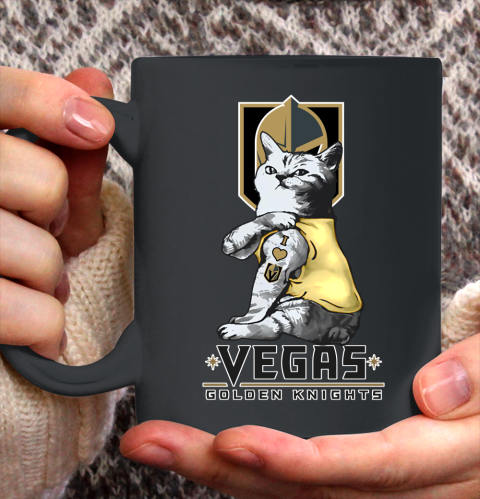 NHL My Cat Loves Vegas Golden Knights Hockey Ceramic Mug 11oz 2