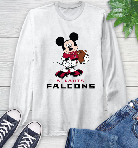 NFL Football Atlanta Falcons Cheerful Mickey Mouse Shirt Long Sleeve T-Shirt 2