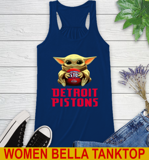 NBA Basketball Detroit Pistons Star Wars Baby Yoda Shirt 45