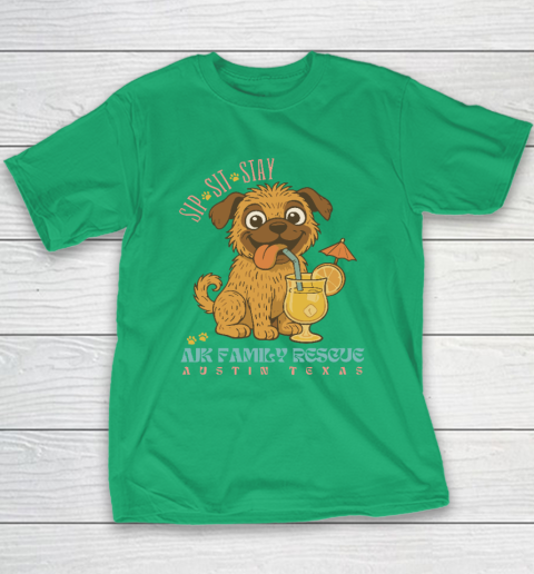 Sip Sit Stay AJK Family Rescue Austin Texas Youth T-Shirt 4
