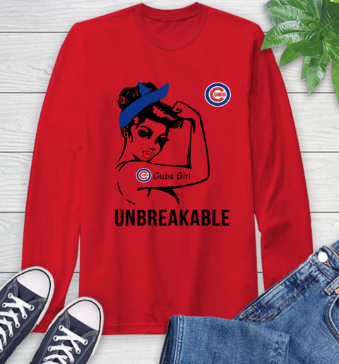 MLB Chicago Cubs Girl Unbreakable Baseball Sports Long Sleeve T-Shirt 9